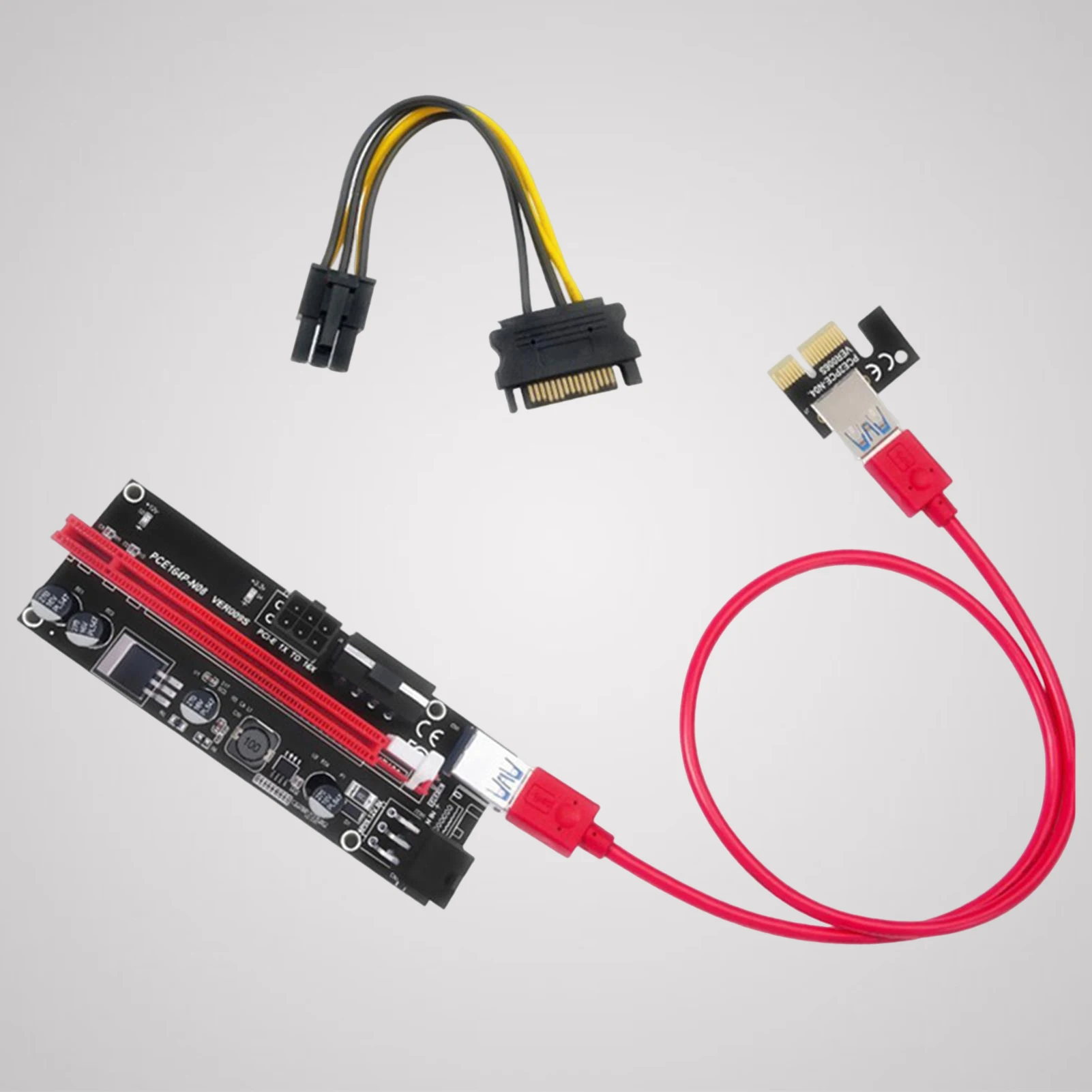 Адаптер, PCIE Странично Card USB 3.0 кабел, кабел 4 твърди кондензатора за майнинга, удължител GPU Странично . ' - ' . 3