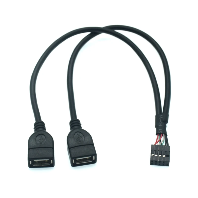 Дънната платка на КОМПЮТЪРА USB2.0 9Pin Жена за две USB-конектор и два USB конектори Ивица на Данни КЪС Кабел 24AWG Тел 0,5 м . ' - ' . 3