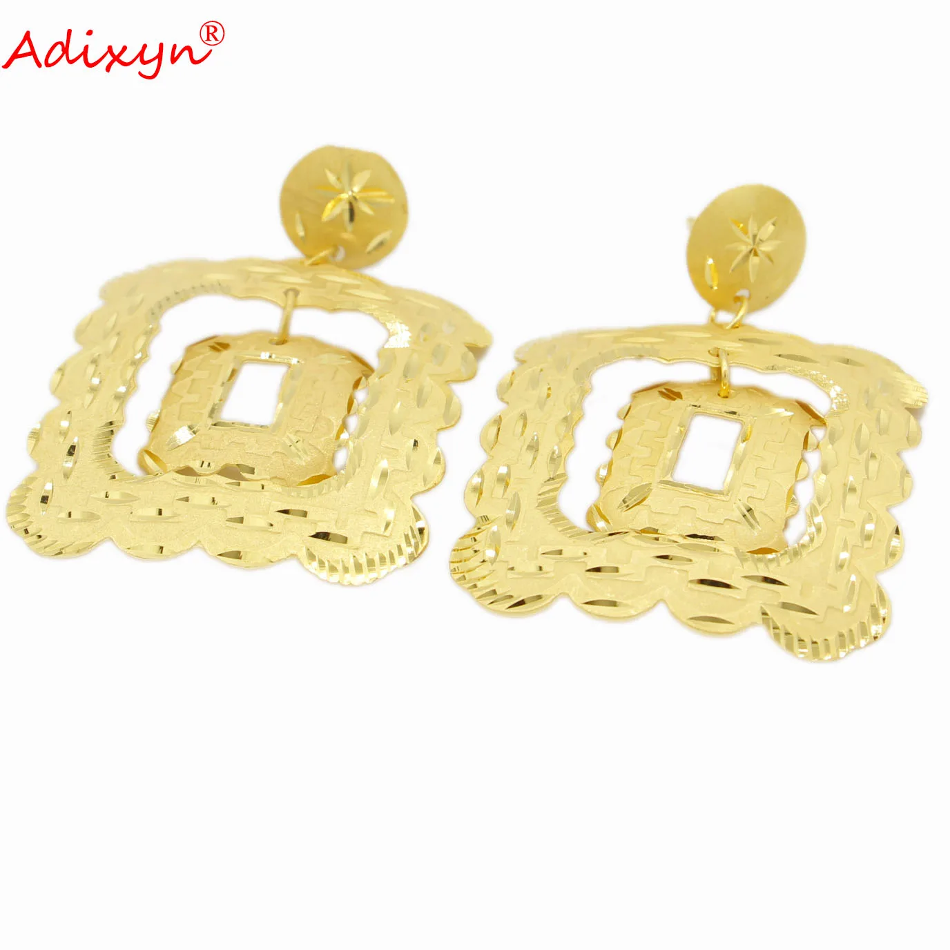 Adixyn Луксозни обеци от Индия, за жени, момичета, бижута от злато и мед, етнически африкански подаръци N082810 . ' - ' . 3