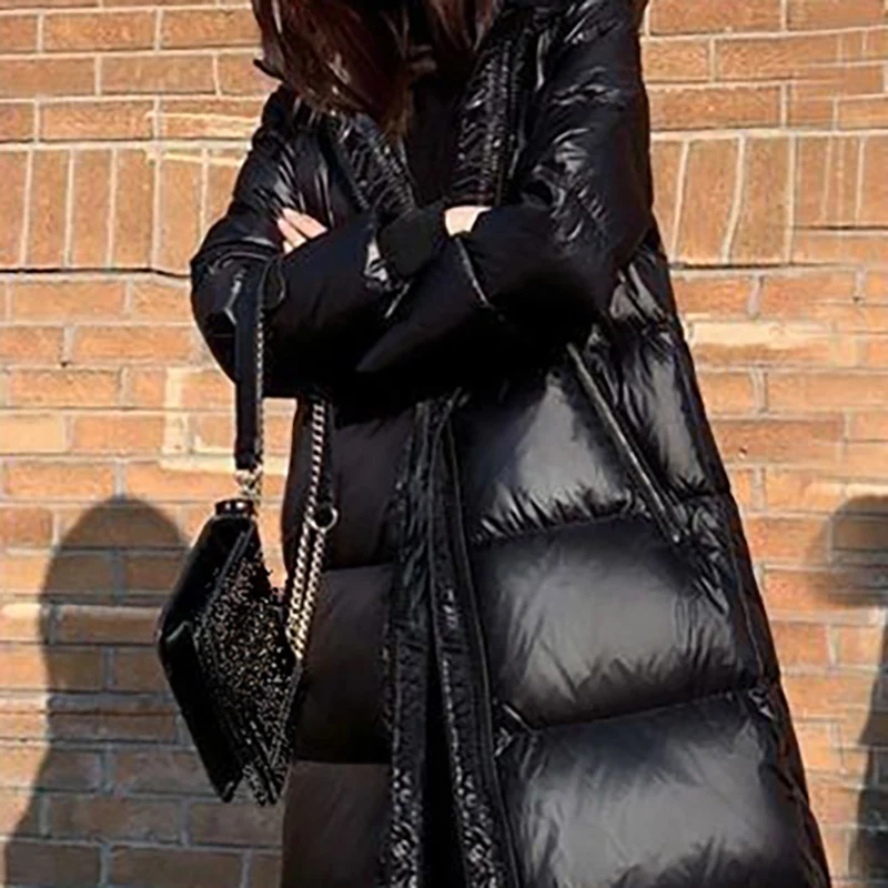 2023 Дамски памучен яке с дълъг светло лице, с модерна лекота, елегантен и изискан топло палто, зимни офис женски изолирана паркове . ' - ' . 4
