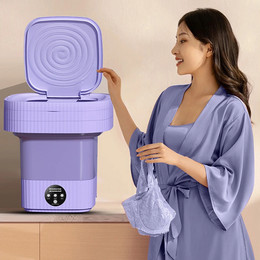 13Л Сгъваема преносима перална машина с една кофа за сушене на дрехи с голям капацитет, бельо, чорапи, сутиен, мини-машина за пътуване, домашно мини-машина . ' - ' . 4