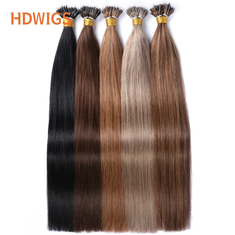 Пряко Нано Пръстен За Изграждане на Човешки Косъм 50шт HDWIGS Бразилски Човешка Коса Remy За Изграждане на Microlink Capsule Keratin Fusion Hair . ' - ' . 4