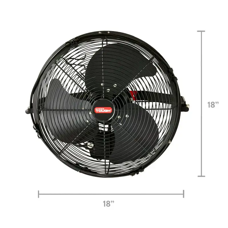 14-инчов външен стенен вентилатор с комплект за защита от замъгляване, 3 остриета, черен . ' - ' . 4