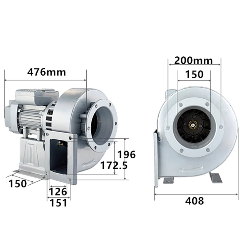 Вентилатор за котел YN5-47 Висока центробежен вентилатор, вентилатор 380 В, малък вентилатор, индустриален вентилатор-охлюв . ' - ' . 4