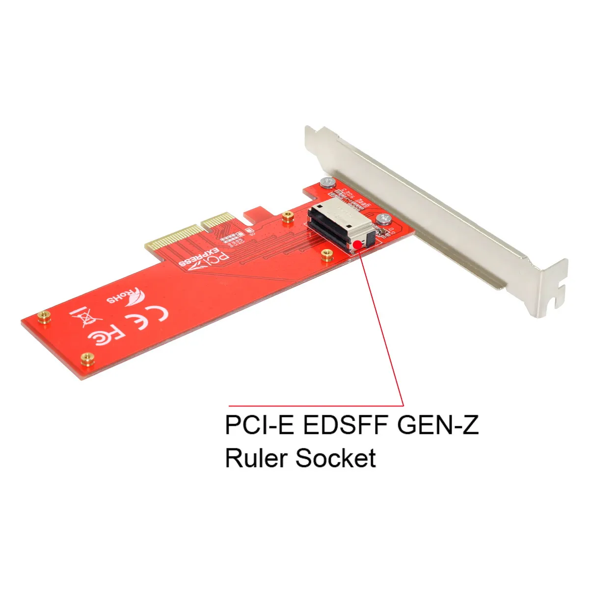 PCI-E4.0 4X хост-адаптер за линия NVMe 1U ГЕНЕРАЛ-Z EDSFF, кратък SSD устройство E1.S адаптер за носене . ' - ' . 4