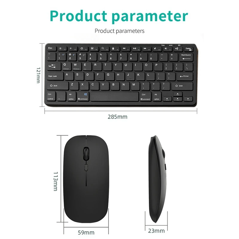 Безжична Bluetooth клавиатура за таблета си, мишка, трехрежимная клавиатура, акумулаторна клавиатура, мишка, поддръжка на таблет, лаптоп, компютър, сребрист . ' - ' . 4