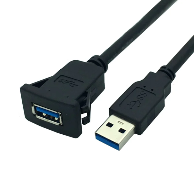 2 М 5 Gbit/с Водоустойчив вграден USB-удължител 2 порта USB 3.0 за мъже и жени Автомобилен мотор морски удължител на арматурното табло . ' - ' . 4
