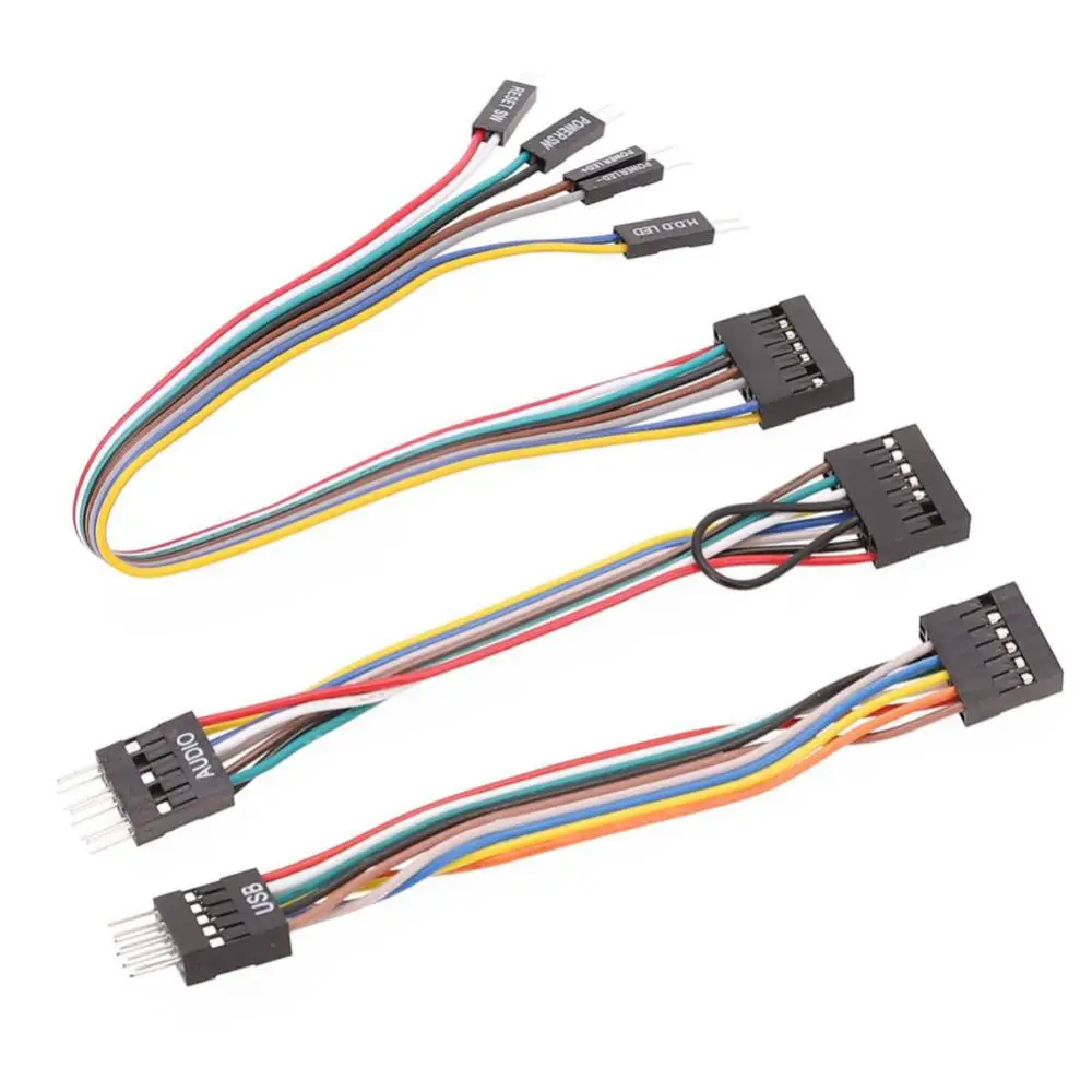 За дънни платки Lenovo Кабел-адаптер за шаси Usb 9-пинов 11-пинов конектор за свързване на кабел превключвател Комплект от три елемента USB кабел, аудио кабел . ' - ' . 4