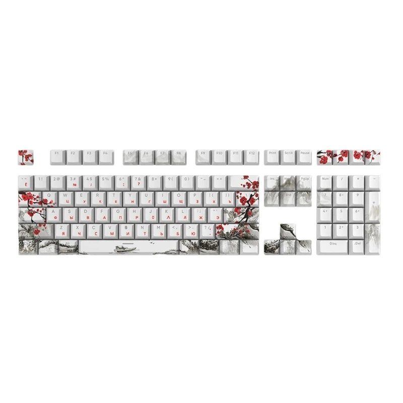 Капачки за ключове Plum Blossom, механична клавиатура, 108 клавиши, руски, Корейски, японски N58E . ' - ' . 4