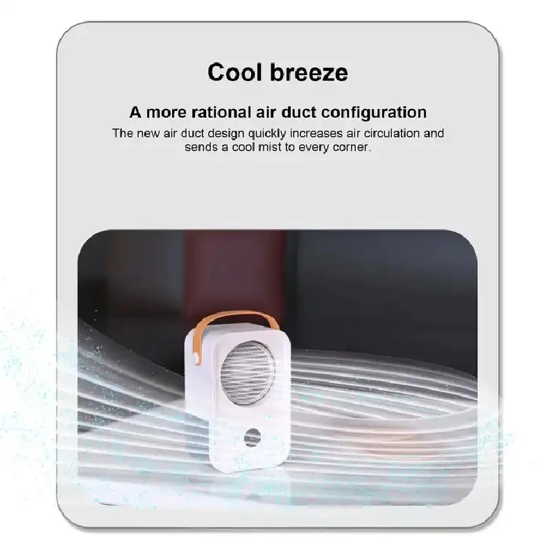Преносим вентилатор за климатик USB Настолен вентилатор, мини-спрей с регулируема посока на вятъра, дигитален дисплей, въздушен охладител . ' - ' . 4