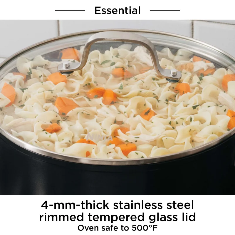 Тиган Ninja™ Foodi™ NeverStick™ Essential обем 2 1/2 литра със Стъклен капак, може да се пече при температура от 500 ° F, C10225 . ' - ' . 4
