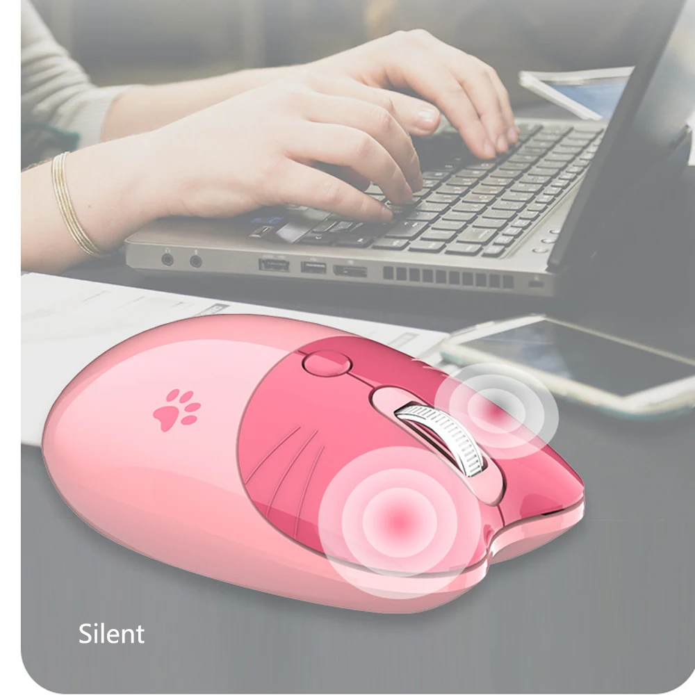 Безжична мишка с отпечатъците на лапите на 2,4 G, съвместим с Bluetooth, скъпа за преносими КОМПЮТРИ, безшумни преносими USB мишка . ' - ' . 4