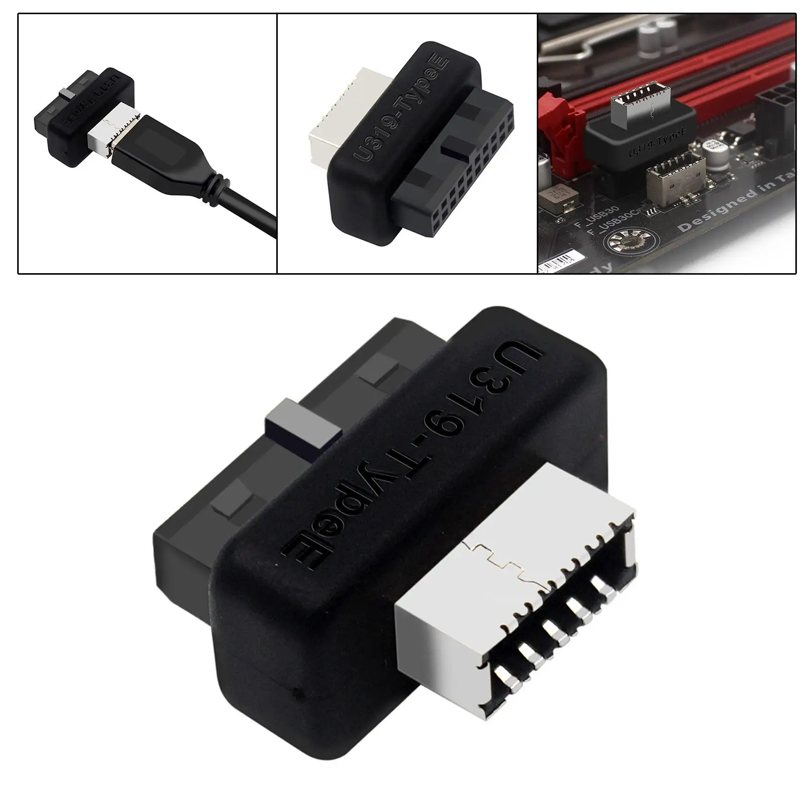 Адаптер за предния панел USB Лесна инсталация Професионален Аксесоар За смяна на дънната платка USB3 19P20P на адаптер Type E . ' - ' . 4