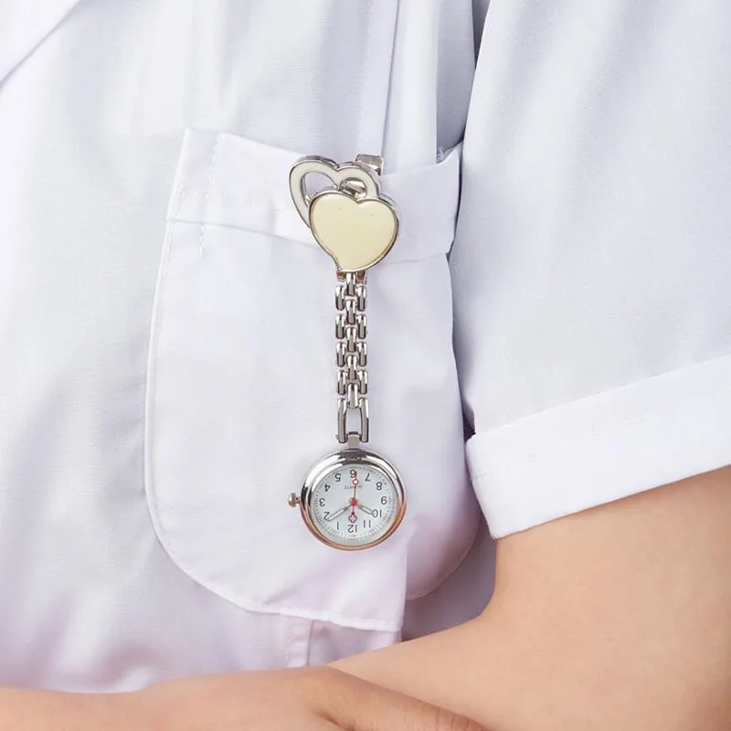 Дамски часовници за медицински сестри с двойно сърце, светещи в тъмното джобни часовници, висококачествен водоустойчив подарък за медицинска сестра, лекар, болница, жени . ' - ' . 4