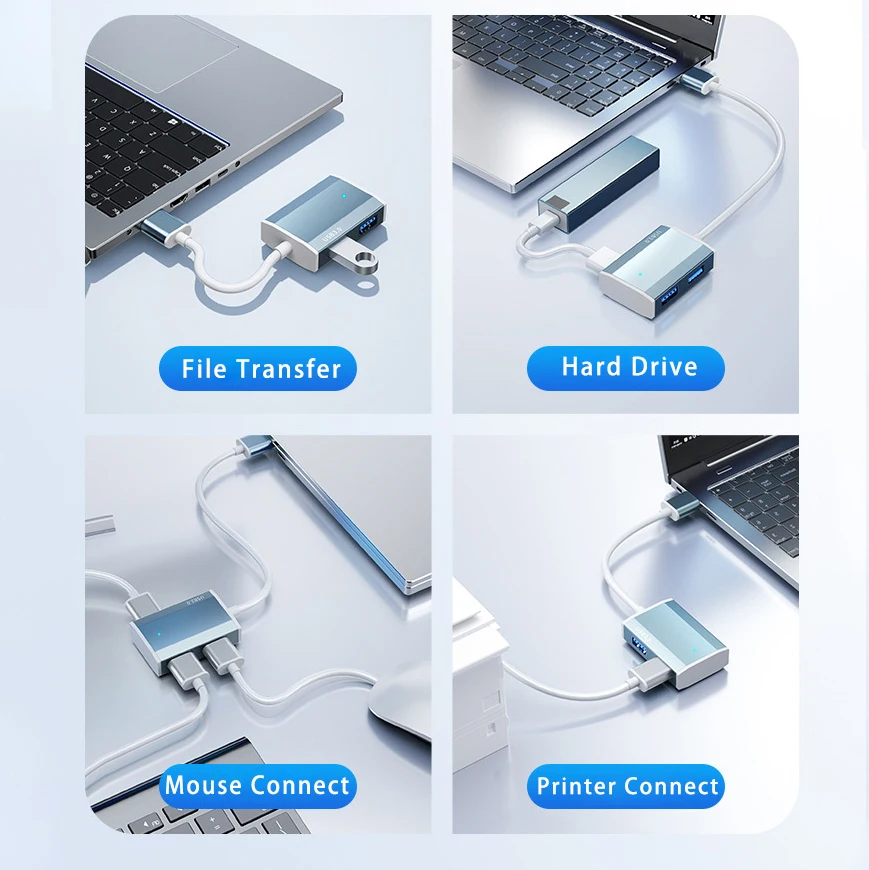 USB 3.0 хъб-удължителен кабел за високоскоростен 5В1 4-портов USB сплитер многопортовый за Lenovo Xiaomi Macbook Pro Аксесоари за преносими компютри . ' - ' . 4