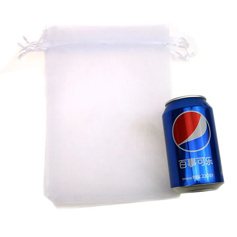 Бяла Подарък за Бижута От Органза Bgas Тюл Полза на Торби Бонбони Чанти, Вечерни Промоционални Индивидуален Лого 17x23 см, 500 бр/лот на Едро . ' - ' . 4