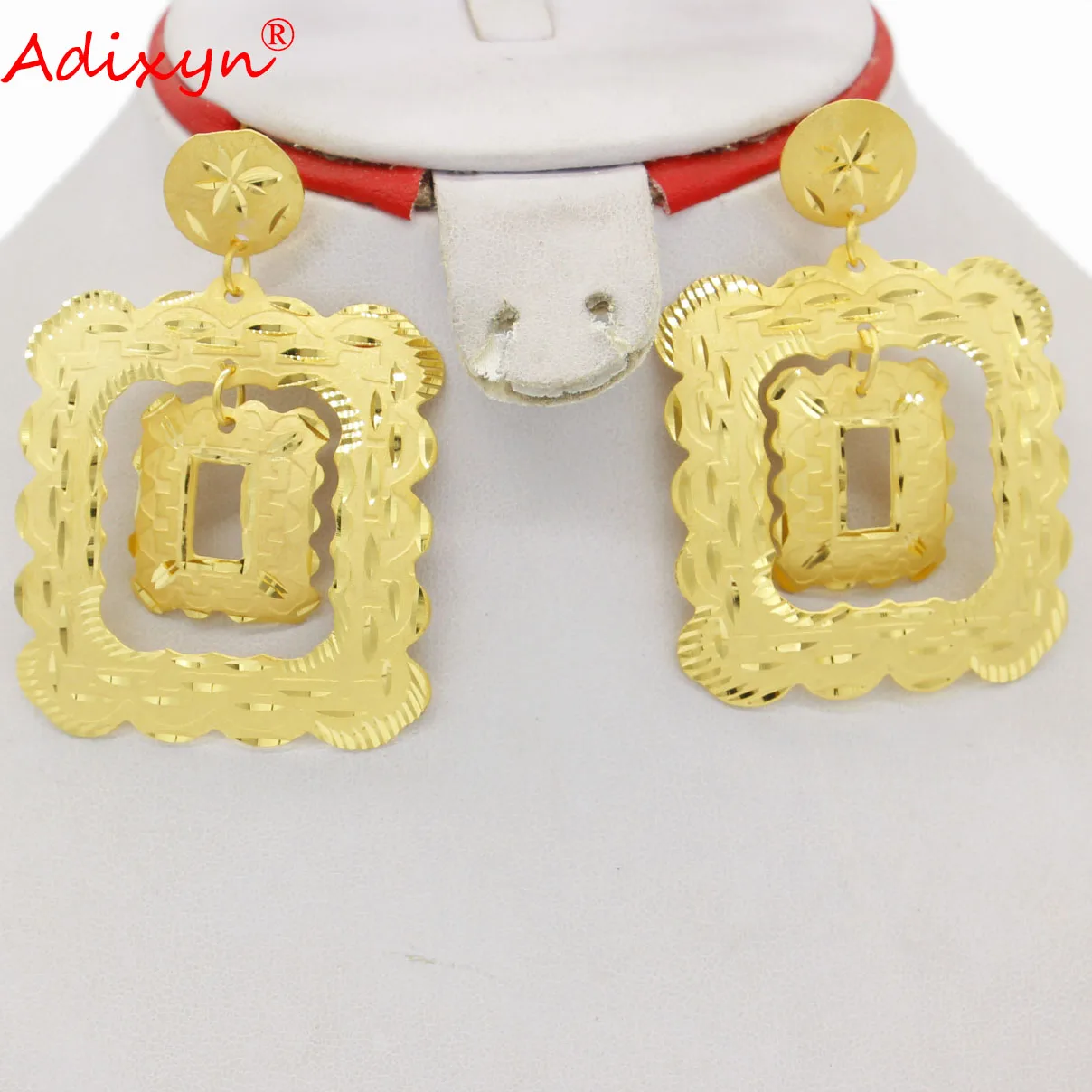 Adixyn Луксозни обеци от Индия, за жени, момичета, бижута от злато и мед, етнически африкански подаръци N082810 . ' - ' . 4