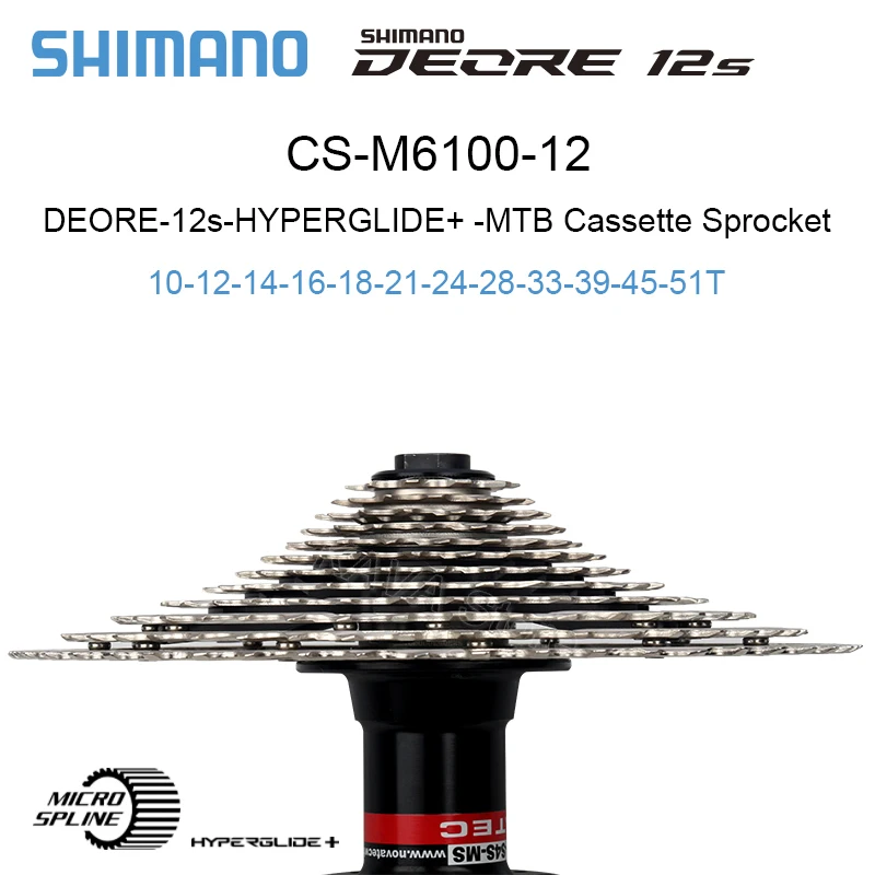 Shimano SLX Deore XT M8100 M7100 M6100 12 Бързо Касета Micro Spline K7 12V Звездичка 10-51 T МТБ Свободно движение 12S Велосипедна Трещотка . ' - ' . 4
