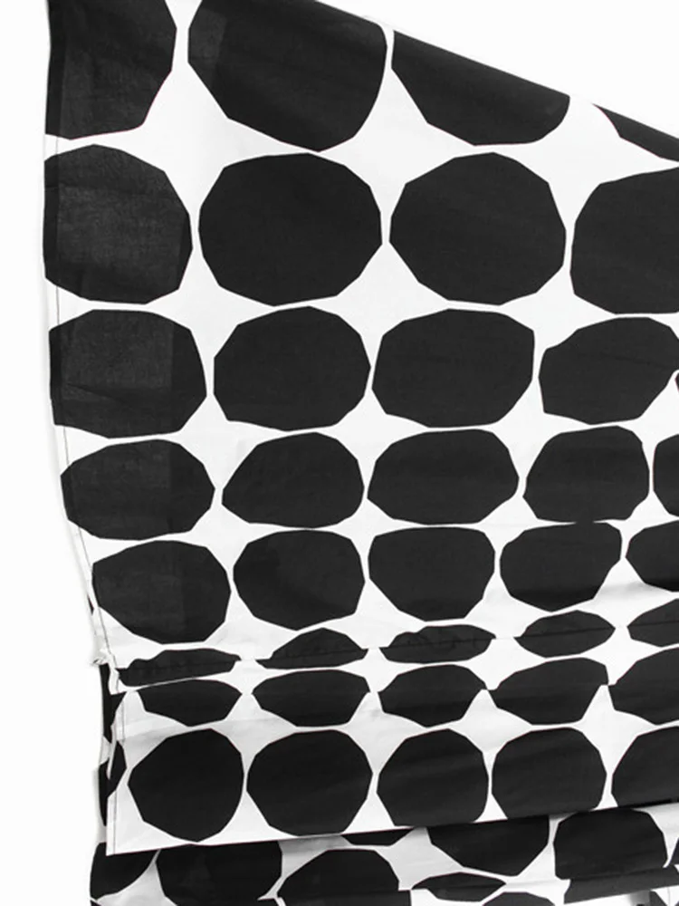 [ИАЛ] - Секси Дълга Рокля-риза Голям Размер с принтом в черен Грах, Нов Дълъг Ръкав С Ревери, Без Приятелка, Модерен Прилив, Пролет-Есен 2023 1DF4239 . ' - ' . 5