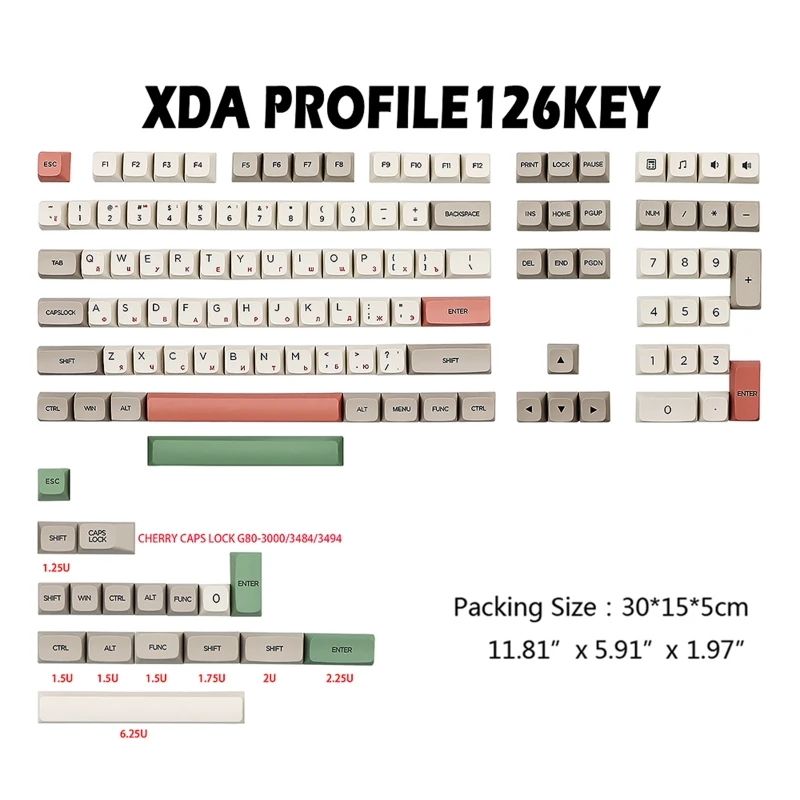 126шт Многоезични 9009 Бежово за сиви Клавиши PBT Персонализирани Капачки за ключове Сублимация боя XDA V2 Profile Keycaps за Механично Совалка . ' - ' . 5