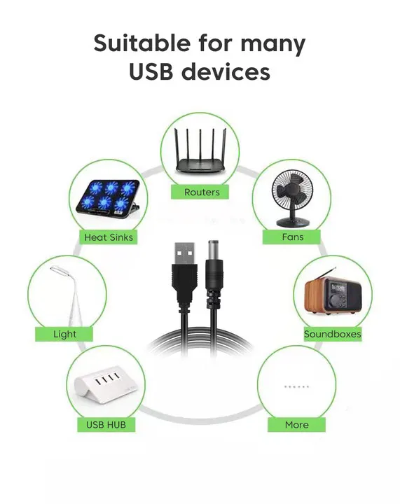 Кабелен конектор Elough WiFi за Powerbank, USB-кабел dc от 5 до 12 В, в повишаващ преобразувател, нагоре кабел за Wifi-рутер, модем, вентилатор, динамика . ' - ' . 5
