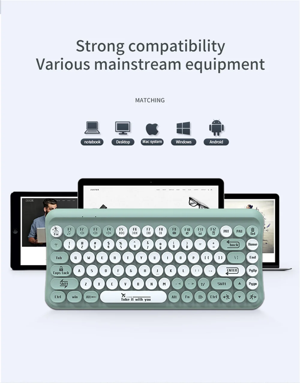 LangTu LT700 Безжична клавиатура и мишка, подаръчен комплект, офис преносим компютър, клавиатура и мишка, безжична Bluetooth . ' - ' . 5