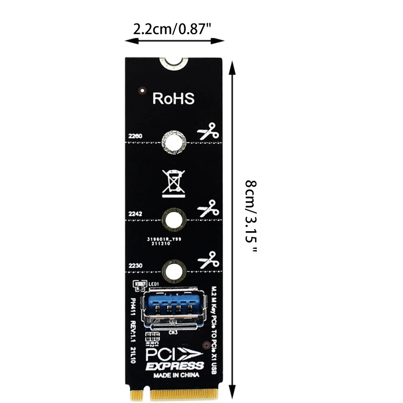 Удължител графична карта NGFF за .2 към PCI-E USB3.0 прехвърляне майнинг PCIE Странично Ca . ' - ' . 5