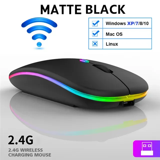 Безжична мишка с Bluetooth, тиха мишка Mause, Wi-Fi, ергономична мини-мишка, USB-оптични мишки за настолни компютри, преносими КОМПЮТРИ . ' - ' . 5