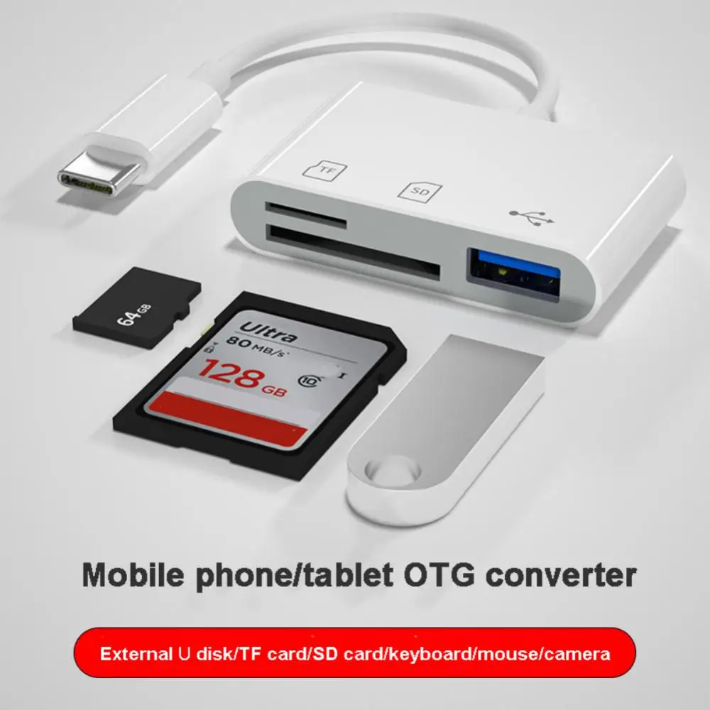 1 ~ 5ШТ Elough Type C Адаптер TF CF SD Четец на Карти Памет, USB C Адаптер за Macbook Huawei Samsung OTG Сценарист Compact . ' - ' . 5
