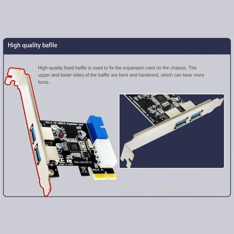 RYRA Настолна Двухинтерфейсная Карта за Разширяване на USB3.0 PCI-E ДО USB3.0 С Предно 20-Пинов Интерфейс USB3.0 Адаптер за прехвърляне на карти . ' - ' . 5