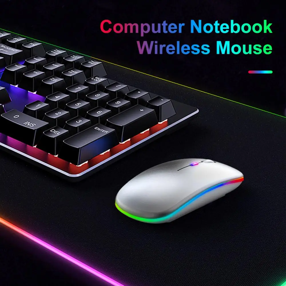 Безжична мишка RYRA Bluetooth USB батерия, двойна RGB-мишка за компютър, лаптоп, КОМПЮТЪР, Macbook, детска мишка с 2.4 Ghz, 1600 dpi . ' - ' . 5