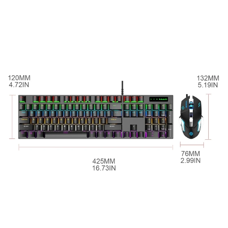 Ръчна детска клавиатура KM600 и комбинирана мишката 104 клавиша 4xDPI за геймерского лаптоп T3EB . ' - ' . 5