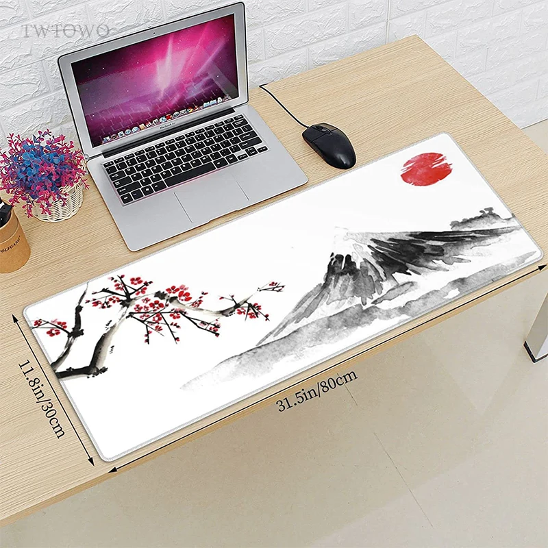 Подложка за мишка игра Cherry Blossom Mount Fuji Япония XL домашен голяма подложка за мишка, XXL, подложка за клавиатура нескользящие офис аксесоари подложка за маса . ' - ' . 5