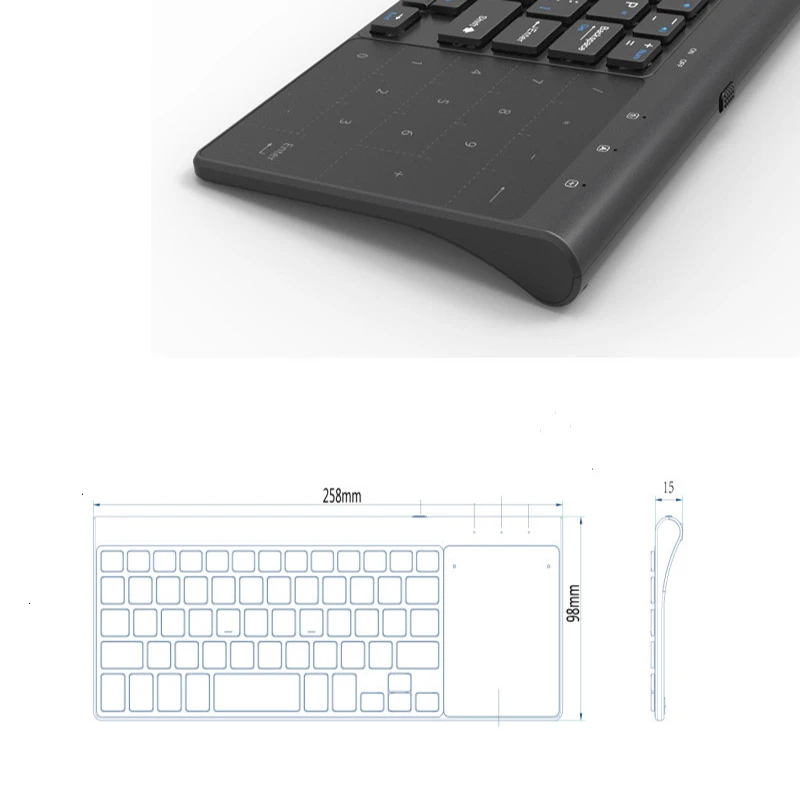 Универсална безжична клавиатура 2.4 G с цифров сензорен панел мишката тънка цифрова клавиатура за настолен компютър с Android Windows на лаптоп КОМПЮТЪР ТЕЛЕВИЗИЯ кутия . ' - ' . 5