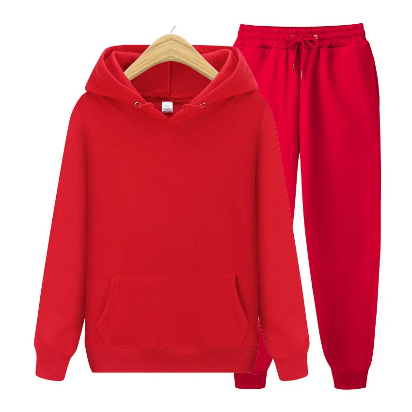 Женски спортен костюм, есенно-зимни всекидневни комплекти, червени, розови пуловери с дълги ръкави, блузи и панталони за джогинг, дамски комплекти от две части . ' - ' . 5