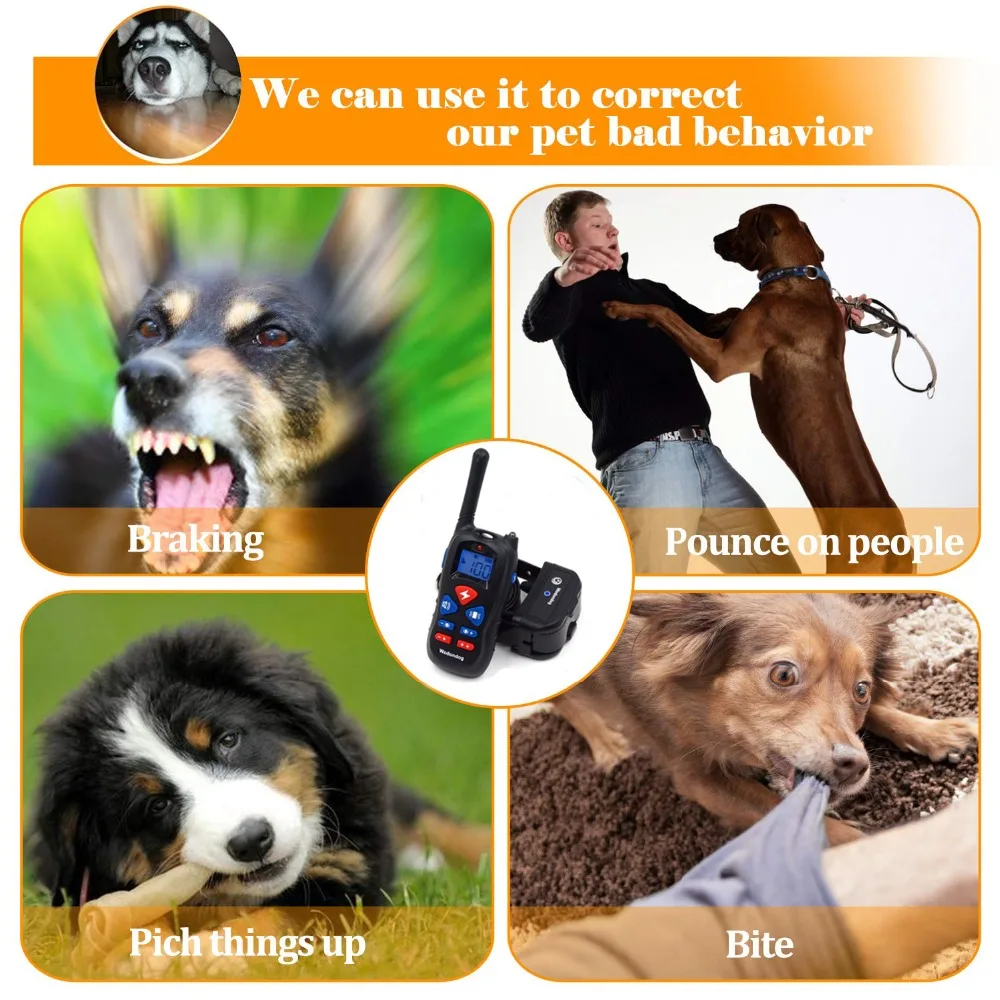 Нашийник за кучета с електрически ток тренировъчен нашийник със защита от лай с водоустойчив дистанционно управление IP67 за 1 куче или 2 кучета . ' - ' . 5