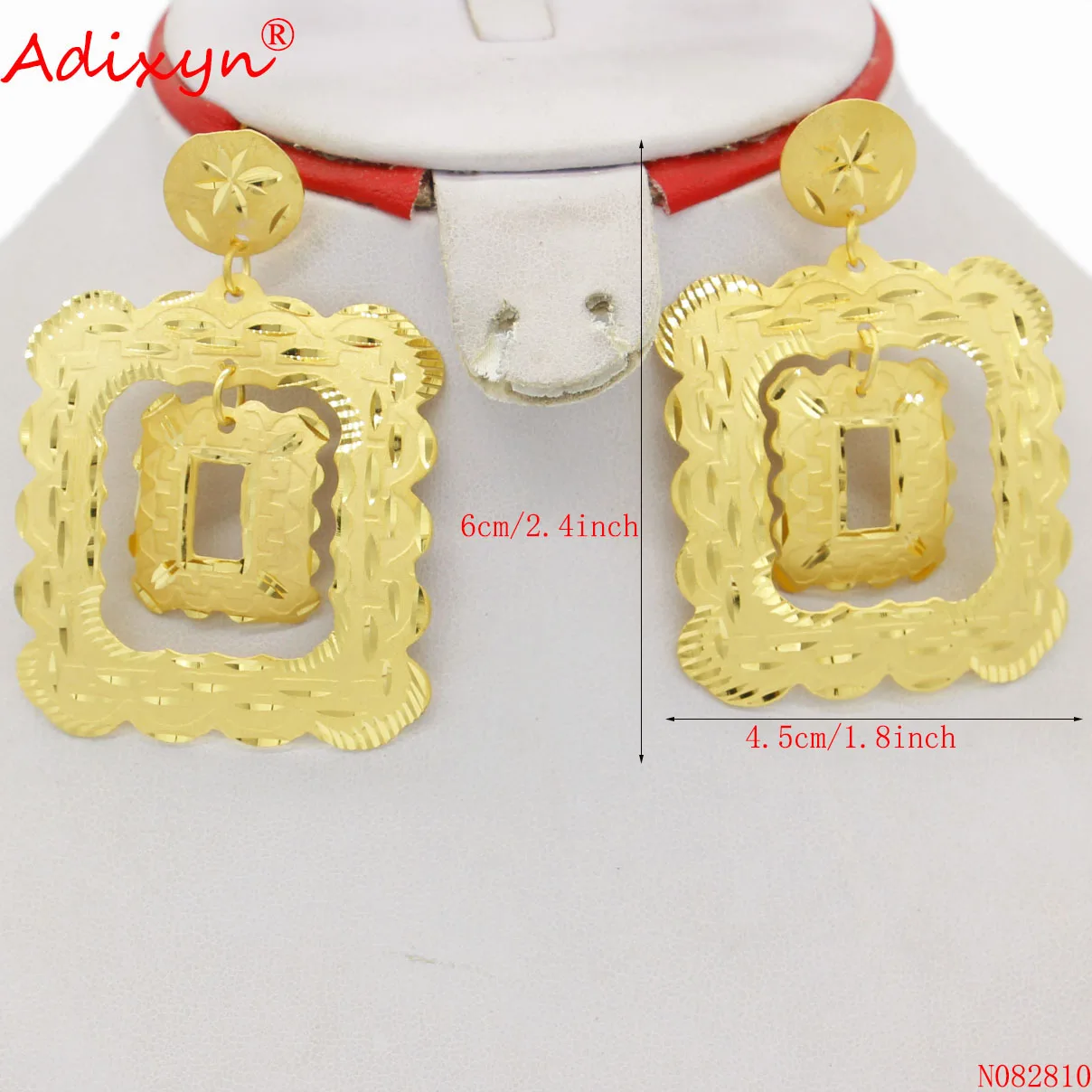 Adixyn Луксозни обеци от Индия, за жени, момичета, бижута от злато и мед, етнически африкански подаръци N082810 . ' - ' . 5