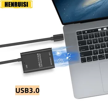 Четец на карти USB 3.0 Всичко в едно Type-C SD TF CF Compact Flash Смарт-Карта памет с OTG Адаптер 3-портов USB Хъб, Комбиниран Адаптер на Vanja