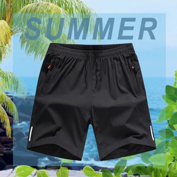 Летни мъжки плажни Homme Ice Cool, удобни, дишащи, еластични, плътно прилепнали спортни къси панталони за джогинг, бодибилдинг, плюс размер M-4XL