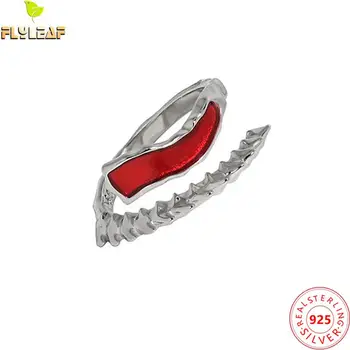 Истински бижута от сребро 925 проба с червено емайл, открити пръстени за жени, платиновое покритие, оригинален дизайн, луксозни дамски аксесоари 2022
