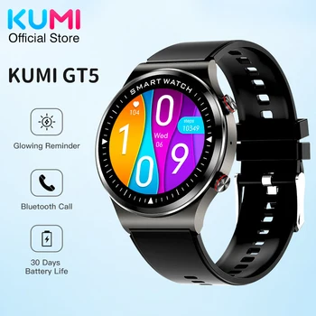 Смарт часовници KUMI GT5 Bluetooth Покана IP68 през Целия водоустойчив мониторинг на сърдечната честота, кръвното налягане на кислорода в кръвта 30 дни живот на батерията