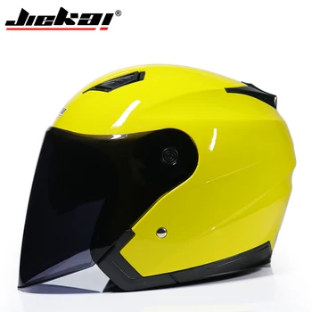 Истински мотоциклет шлем JIEKAI, мотоциклет шлем с две лещи, летен, зимен каска с открито лице, мото Capacete Para Motocicleta Casco