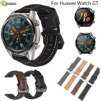 гореща разпродажба, смяна каишка за часовник от естествена кожа в ретро стил, за Huawei Watch GT/GT2 Honor Magic, смарт часовник, с каишка за гривна