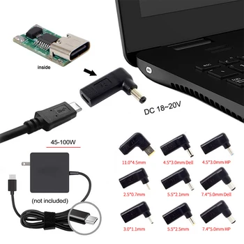 Жак адаптер за лаптоп Конектор dc USB Type C женски към универсално штекеру 11*4,5 мм за Lenovo, Asus Dell Hp Notebook Acer Charge