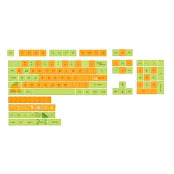 Капачки за ключове 124 PBT Двете XDA Оранжеви Тематични Шапки за игрални Механични Клавиатури XDA Keycaps Продължителна употреба