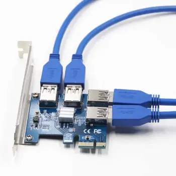 Специалната карта Странично Card USB 3.0 PCIe Конвертор PCI-E Адаптер PCI-E от 1 До 4 Слота PCI-Express от 1 до 16x За Майнинга БТК Миньор