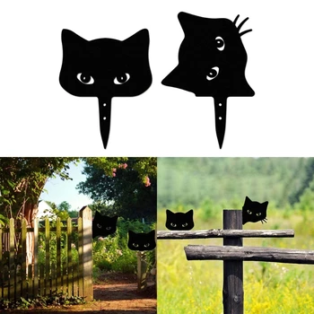 Градински брой с подглядывающим котка, метални колове, за животните на двора, градински декор за външна тревата, за декорация на открито, директна доставка