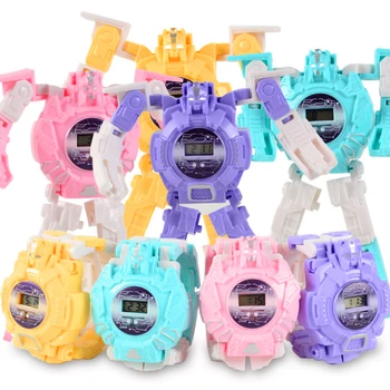 Забавни Детски Роботи Играчки Часовници Творчески Cartoony Робот, което променя Формата, Часовници За Деца, Цифрови Електронни Часовници за Момчета, часовници Reloj