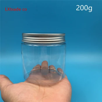 Безплатна доставка 50 мл 100 мл 250 мл е прозрачна пластмасова обвивка Бутилка банка сребърен капак с прозорец Козметични контейнери 30 бр