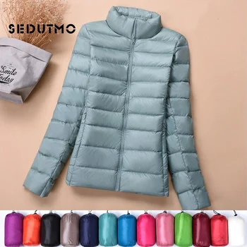 Зимни дамски якета SEDUTMO, ультралегкое палто на утином топола, къса hoody с качулка, пуховик, пролетни паркове ED658
